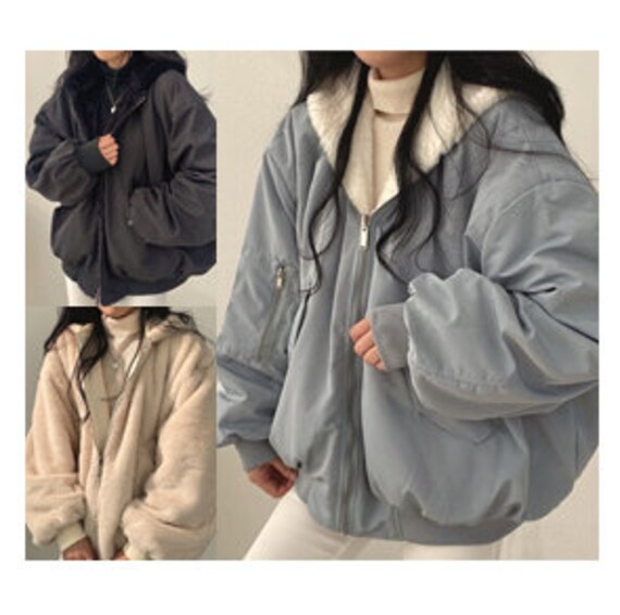 Women Winter Jacket Zip up Hoodie Oversized Jacket Vintage - Etsy Canada
