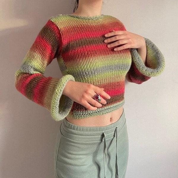 Ruffle Half Sleeve Solid Knitting Cropped Pullovers