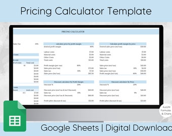 Pricing calculator | Small business price calculator | Pricing template | Pricing spreadsheet