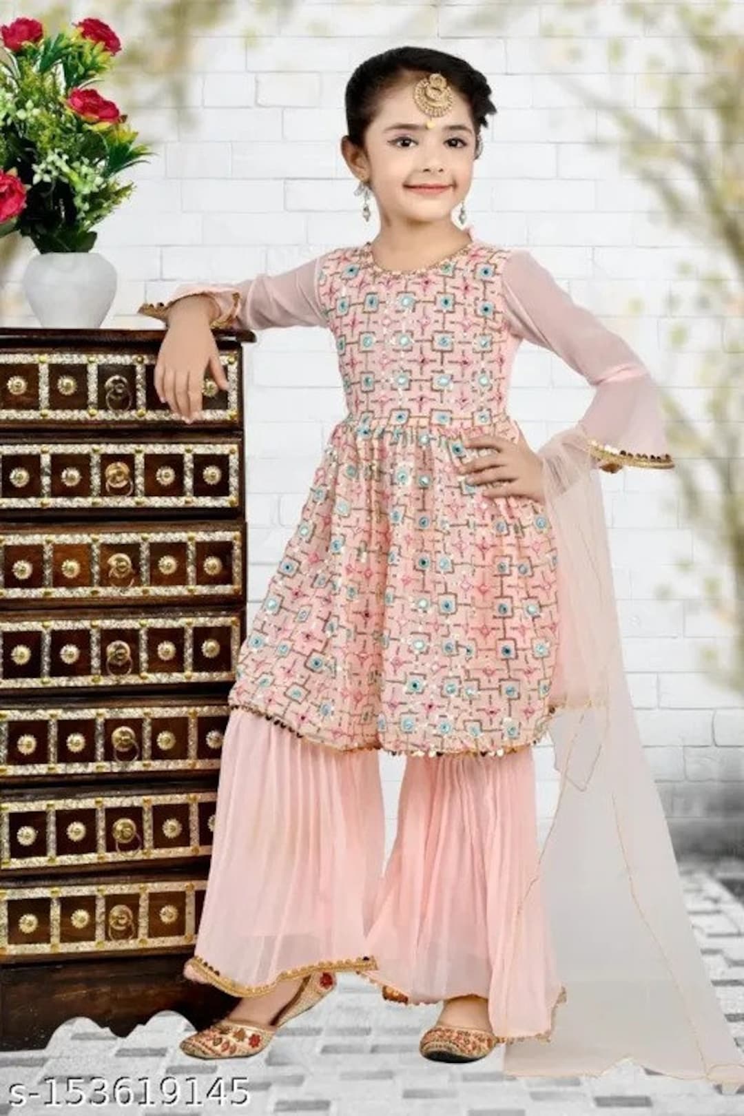 Kids Ethnic Girls Designer Gown Frock Dress – mahezon