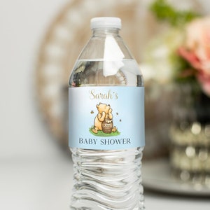 Classic Winnie The Pooh Water Bottle Label, Winnie The Pooh Baby Shower Label Template, Pooh Party, Printable Instant Digital Download, D01