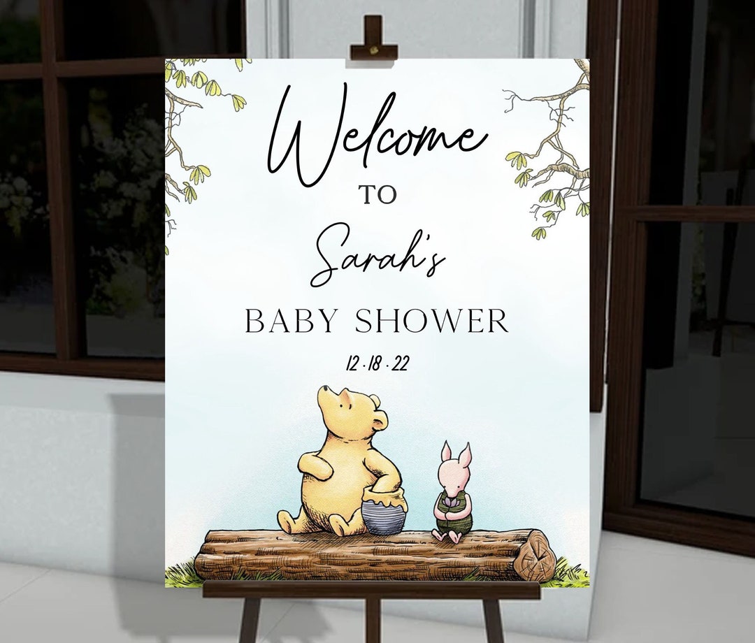 Classic Winnie the Pooh Baby Shower Sign Pooh Party Etsy