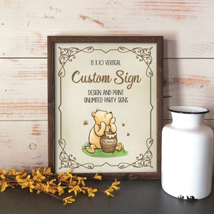 Winnie the Pooh Baby Shower Sign: Editable 8x10 Table Decor (Digital Download)