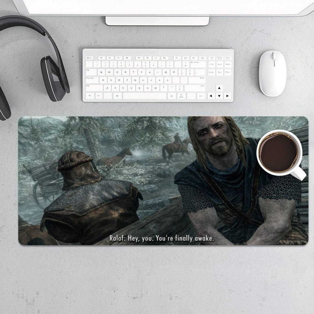 Skyrim Hey You're Finally Awake Large Mouse Pad - Etsy