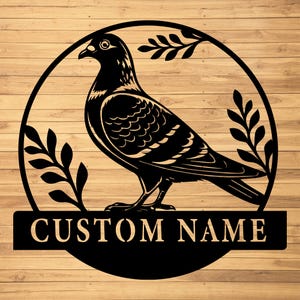 Custom Pigeon Metal Wall Sign-Personalized Pigeon Metal Art-Pigeon Metal Wall Decor-Pigeon Name Sign-Pigeon Led Signs-Custom Pigeon Sign