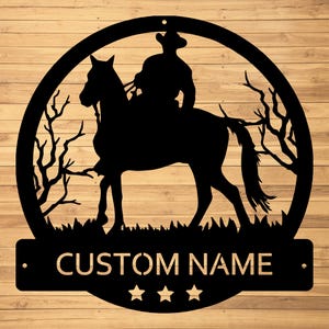 Enseigne murale en métal cheval personnalisée - oeuvre d&#39;art murale en métal personnalisée cheval - décoration murale en métal cheval - nom de ferme équestre - enseigne ranch en métal en métal - amateurs de chevaux