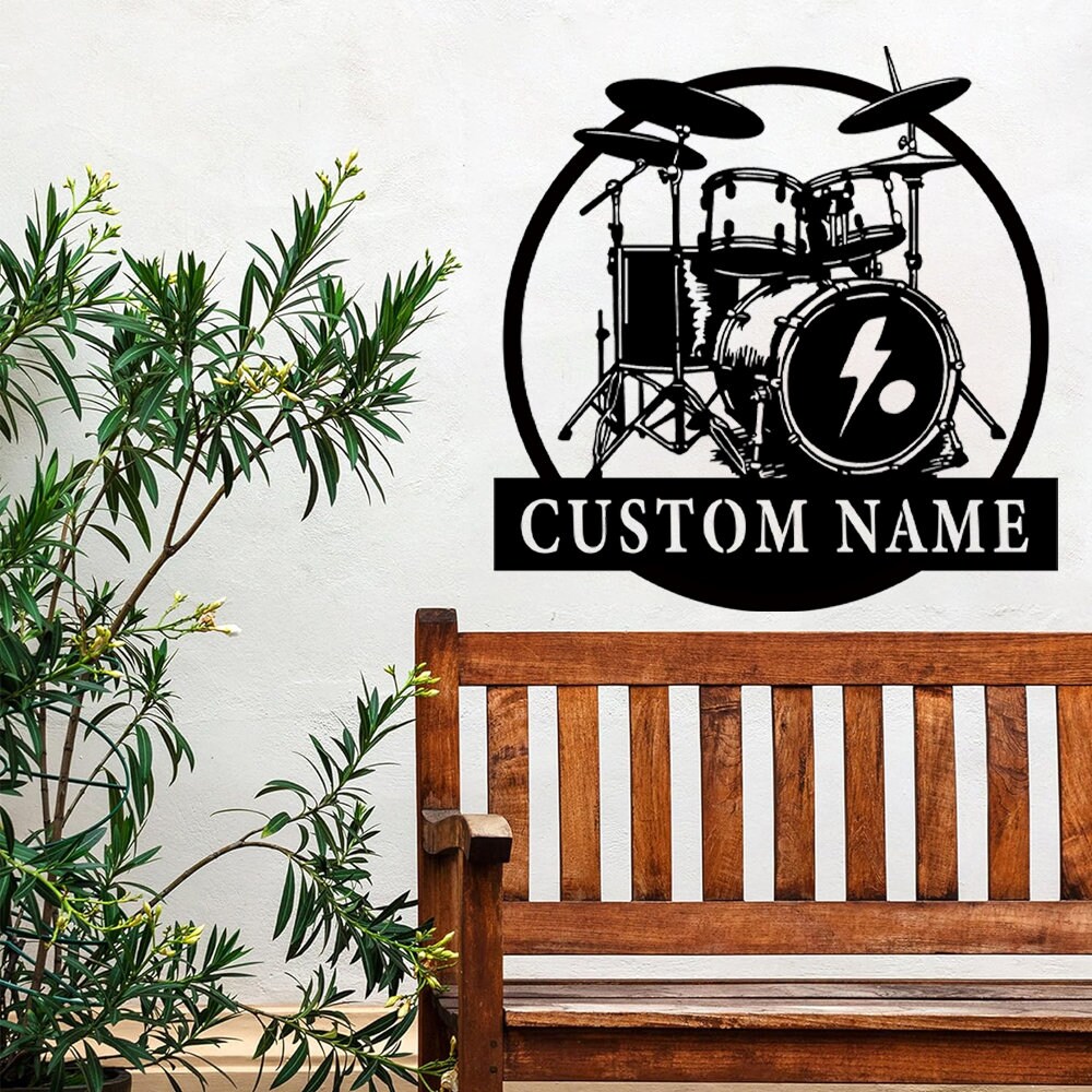 Drummer Sign Custom Drummer Metal Wall Sign-personalized Drummer Metal Wall Art ...