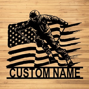 Custom Skiing Metal Wall Signs-Personalized Skiing Metal Wall Art-Skiing Metal Wall Decor-Skiing Lover Gifts-Skier Wall Art-Skiing Led Decor