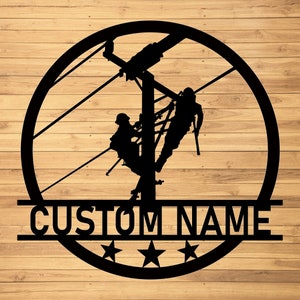 Custom Lineman Metal Wall Sign-Personalized Lineman Metal Wall Art-Lineman Metal Wall Decor-Gift For Lineman-Lineman Name Sign-Lineman Decor