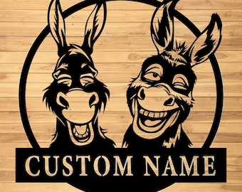 Custom Donkey Metal Wall Sign-Personalized Donkey Metal Wall Art-Donkey Metal Wall Decor-Donkey Led Decor-Donkey Name Signs-Donkey Farm Gift