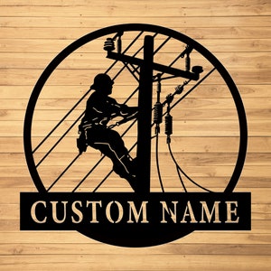 Custom Lineman Metal Wall Sign-Personalized Lineman Metal Wall Art-Lineman Metal Wall Decor-Gift For Lineman-Lineman Name Sign-Lineman Decor