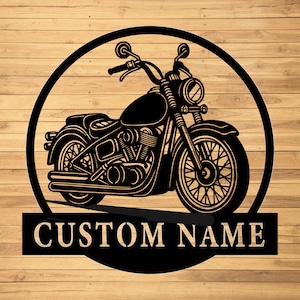 Custom Motorcycle Metal Wall Sign-Personalized Motorcycle Metal Wall Art-Motorcycle Metal Wall Decor-Motorcycle Name Sign-Garage Metal Decor