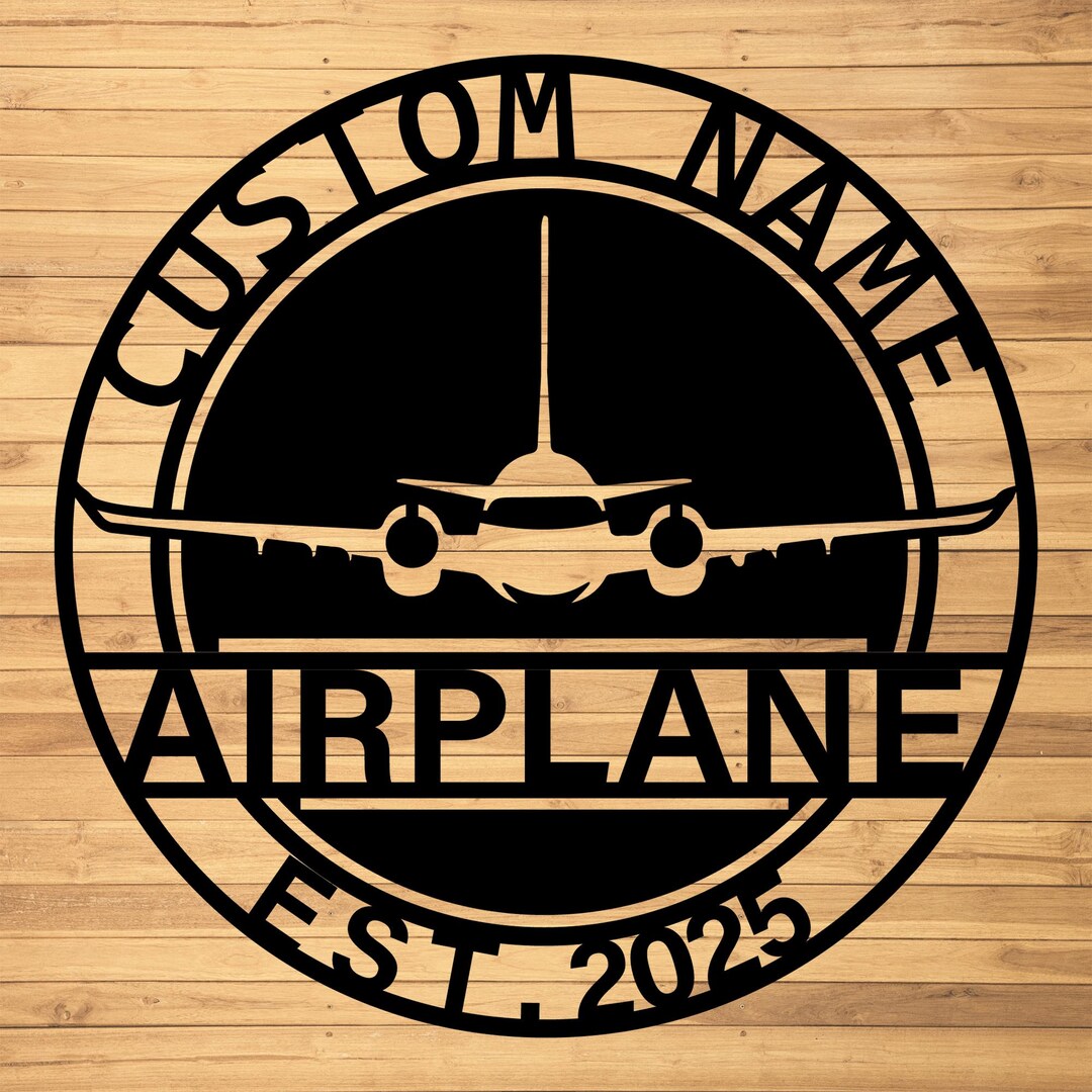 Custom Airplane Metal Wall Sign-personalized Airplane Metal Wall Art ...