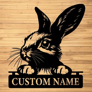 Custom Rabbit Metal Wall Signs-Personalized Rabbit Metal Wall Art-Rabbit Metal Wall Decor-Rabbit Name Signs-Rabbit Lover Gifts-Rabbit Decor