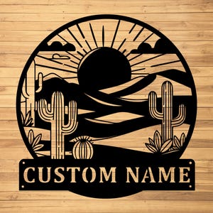 Custom Cactus Metal Wall Sign-Personalized Cactus Metal Wall Art-Cactus Metal Wall Decor-Cactus Lover Gift-Cactus Led Decor-Cactus Name Sign