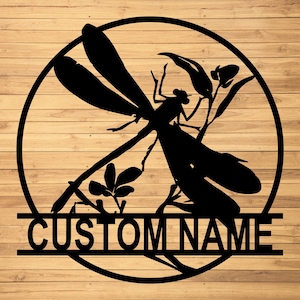 Custom Dragonfly Metal Wall Signs-Personalized Dragonfly Metal Wall Art-Dragonfly Metal Wall Decor-Gift For Dragonfly Lovers-Dragonfly Signs