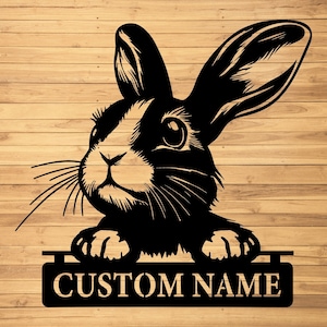 Custom Rabbit Metal Wall Signs-Personalized Rabbit Metal Wall Art-Rabbit Metal Wall Decor-Rabbit Name Signs-Rabbit Lover Gifts-Rabbit Decor