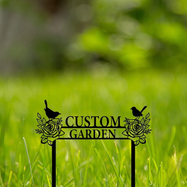 Custom Garden Metal Signs-Metal Garden Stake Signs-Personalized Garden Metal Art-Metal Yard Art-Gardener Name Signs-Yard Metal Decor-Garden