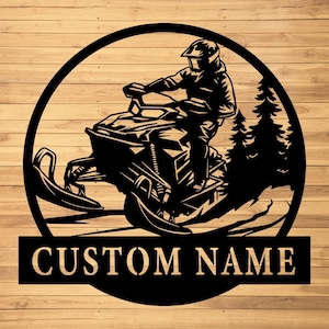 Custom Snowmoblie Metal Wall Signs-Personalized Snowmobile Metal Wall Art-Snowmobile Metal Decor-Snowmoblie Name Signs-Snow Adventure Sign