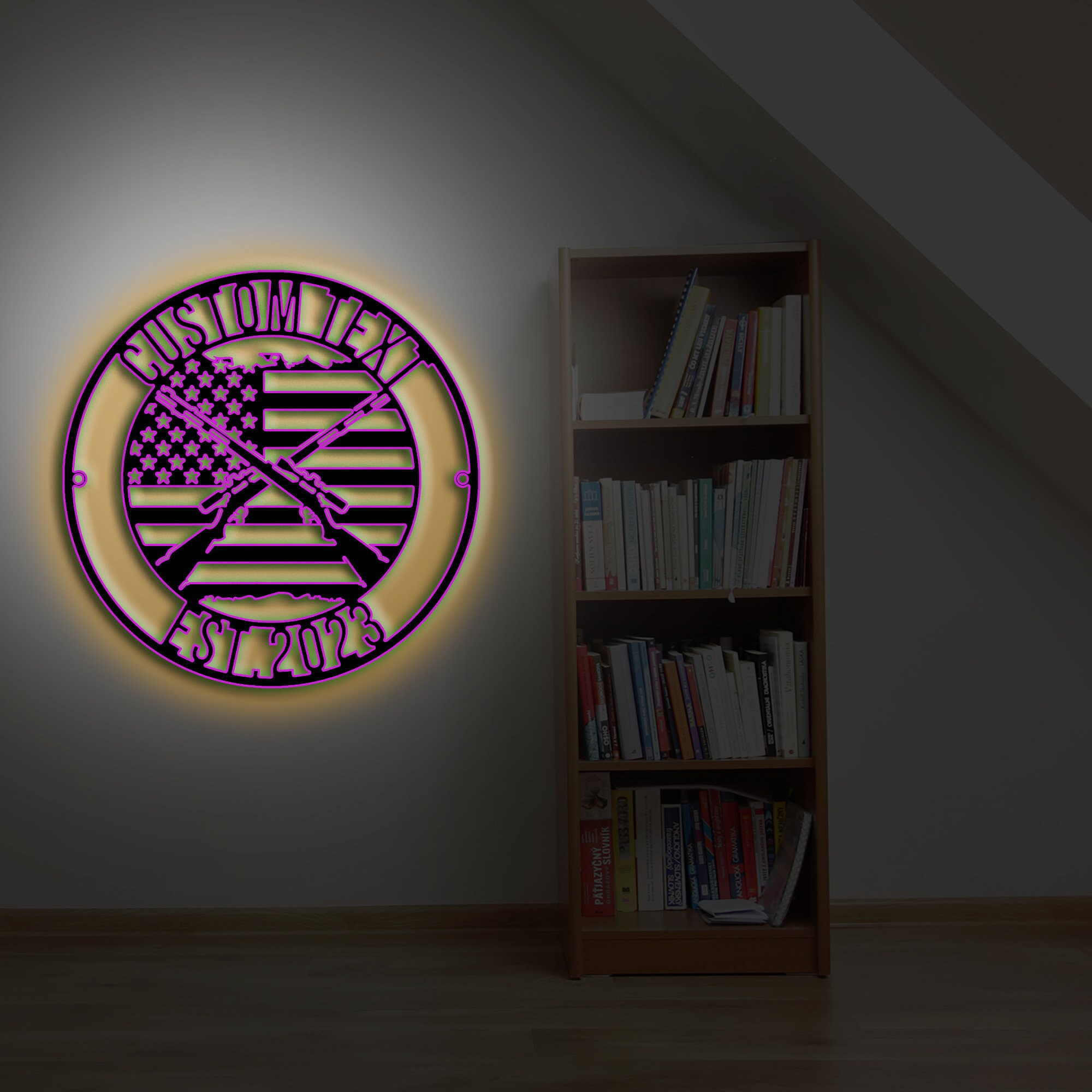 Custom Gun Metal Wall Signpersonalized Gun Metal Wall Artgun Etsy