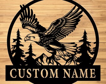 Custom Eagle Metal Wall Sign-Personalized Eagle Metal Wall Art-Eagle Metal Wall Decor-Eagle Metal LED Decor-Eagle Name Sign-Eagle Lover Gift