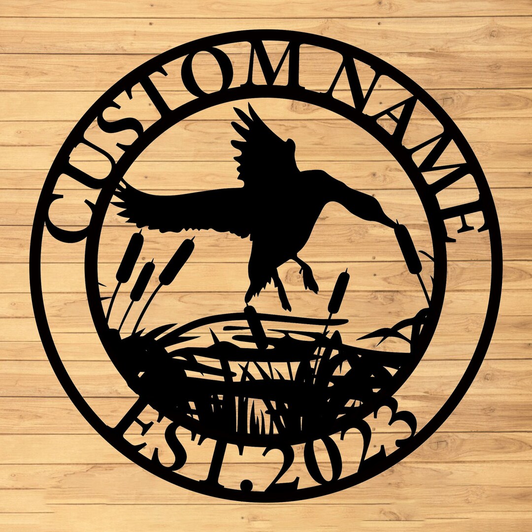 Custom Duck Metal Wall Signpersonalized Duck Metal Wall Artduck Metal