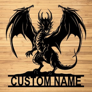 Custom Dragon Metal Wall Sign-Personalized Dragon Metal Wall Art-Dragon Metal Wall Decor-Dragon Metal LED Decor-Dragon Lover Gift-Home Decor