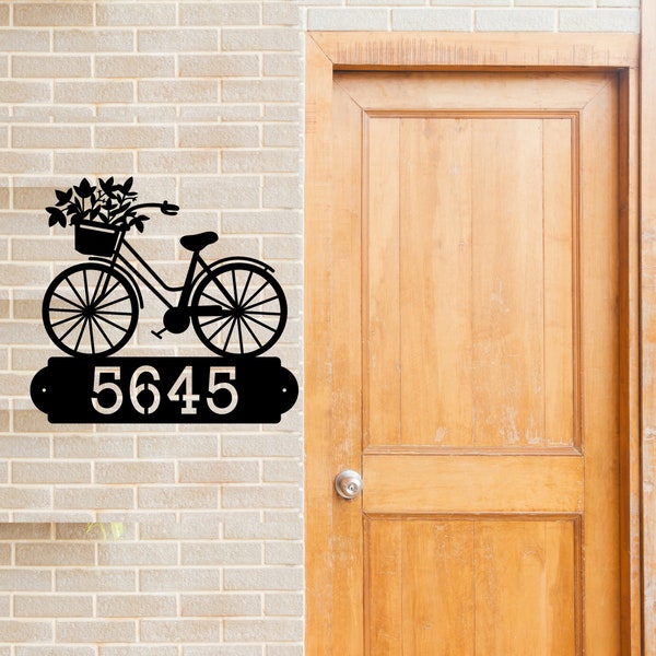 Handmade Custom House Number-Custom Metal House Numbers Address Sign-Personalized Bike Address Signs-Custom Metal Address Sign-Outdoor Decor