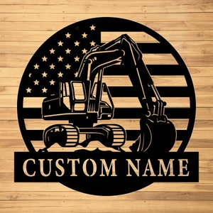Custom Excavator Metal Wall Sign-Personalized Excavator Metal Wall Art-Excavator Metal Wall Decor-Excavator Name Sign-Excavator Driver Sign