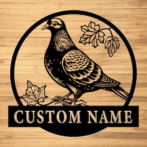 Custom Pigeon Metal Wall Sign-Personalized Pigeon Metal Art-Pigeon Metal Wall Decor-Pigeon Name Sign-Pigeon Led Signs-Custom Pigeon Sign