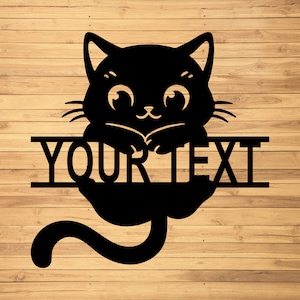 Custom Cat Metal Wall Signs-Personalized Cat Metal Wall Art-Cat Lovers Wall Hanging-Metal Cat Sign-Cat Welcome Signs-Cat Lovers Gift-Cat Art