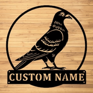 Custom Pigeon Metal Wall Sign-Personalized Pigeon Metal Art-Pigeon Metal Wall Decor-Pigeon Name Sign-Pigeon Led Signs-Custom Pigeon Sign