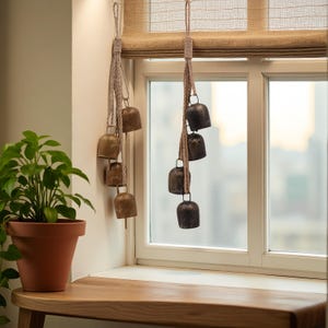 Campana natalizia in metallo bronzo vintage, campana ornamentale in bronzo antico anticato, decorazioni natalizie, regali di campane natalizie retrò