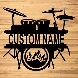 Custom Drummer Metal Wall Sign-Personalized Drummer Metal Wall Art-Drummer Metal Wall Decor-Drummer Name Signs-Drummer&#39;s Gifts-Drum Decor