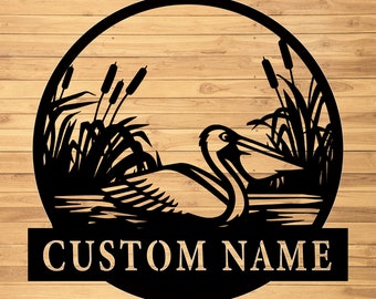 Custom Pelican Metal Wall Sign-Personalized Pelican Metal Wall Art-Pelican Metal Wall Decor-Pelican Led Decor-Pelican Name Signs-Pelican Art