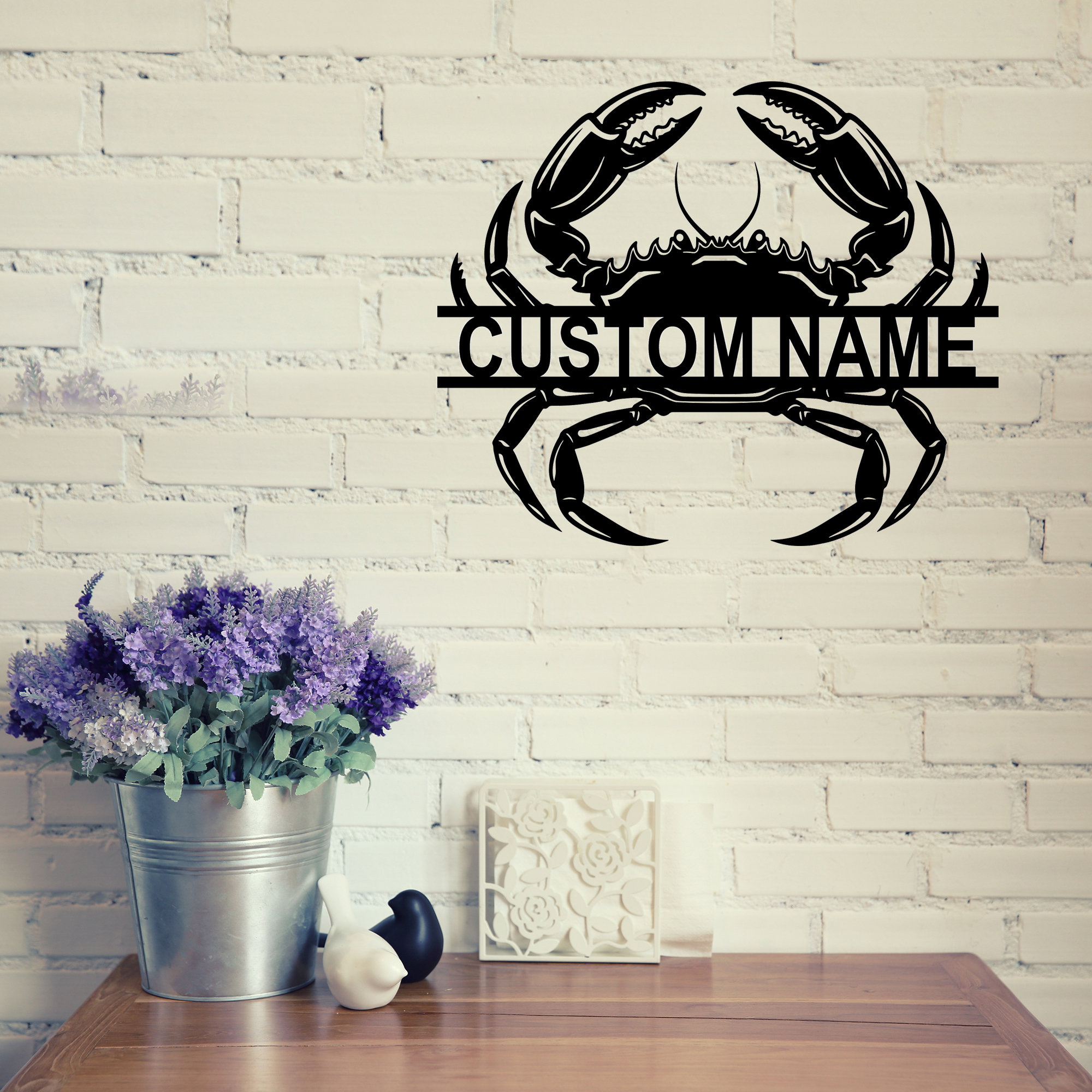 Custom Crab Metal Wall Signspersonalized Crab Metal Wall Artcrab