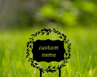 Custom Garden Metal Signs-Metal Garden Stake Signs-Personalized Garden Metal Art-Metal Yard Art-Gardener Name Signs-Yard Metal Decor-Garden