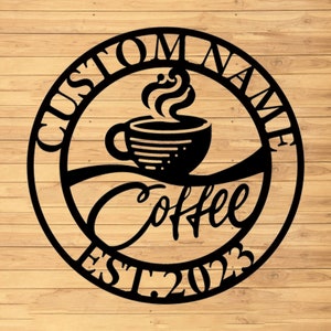 Custom Coffee Bar Metal Wall Sign-Coffee Bar Metal Wall Art-Coffee Metal Wall Decor-Coffee Led Decor-Coffee Bar Name Sign-Coffee Bar Ideas
