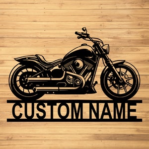Custom Motorcycle Metal Wall Sign-Personalized Motorcycle Metal Wall Art-Motorcycle Metal Wall Decor-Motorcycle Name Sign-Garage Metal Decor