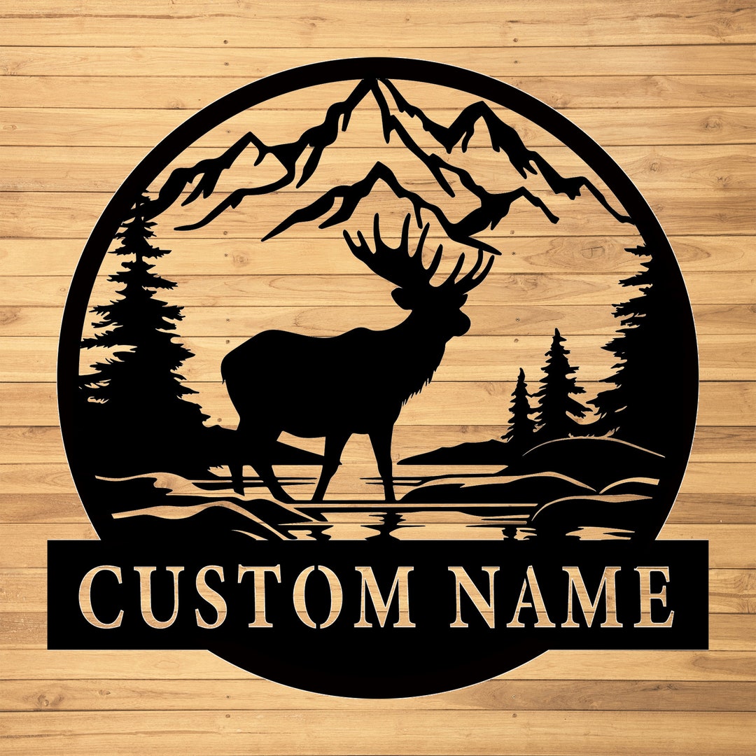 Custom Moose Metal Wall Sign-personalized Moose Metal Wall Art-moose ...
