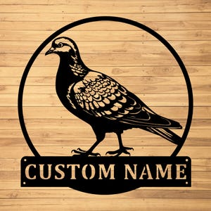 Custom Pigeon Metal Wall Sign-Personalized Pigeon Metal Art-Pigeon Metal Wall Decor-Pigeon Name Sign-Pigeon Led Signs-Custom Pigeon Sign