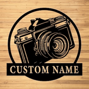 Custom Camera Metal Wall Art-Camera Metal Sign-Camera Wall Decor-Custom Photographer Metal Sign-Photo Studio Decor-Photography Lovers Gift