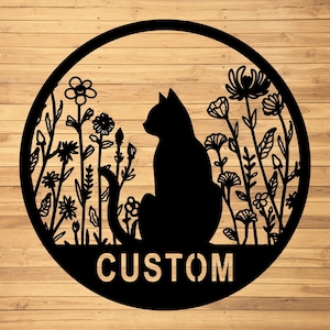 Custom Cat Metal Wall Signs-Personalized Cat Metal Wall Art-Cat Lovers Wall Hanging-Metal Cat Sign-Cat Welcome Signs-Cat Lovers Gift-Cat Art
