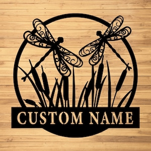 Custom Dragonfly Metal Wall Signs-Personalized Dragonfly Metal Wall Art-Dragonfly Metal Wall Decor-Gift For Dragonfly Lovers-Dragonfly Signs