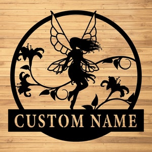 Benutzerdefinierte Fee Metall Wand Zeichen-Personalisierte Fee Metall Wand Kunst-Fee Metall Wand Dekor-Fee Wandbehang-Fee Liebhaber Geschenke-Schlafzimmer Dekor