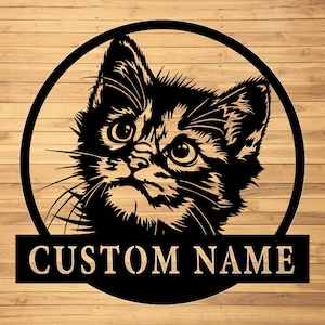 Custom Cat Metal Wall Signs-Personalized Cat Metal Wall Art-Cat Lovers Wall Hanging-Metal Cat Sign-Cat Welcome Signs-Cat Lovers Gift-Cat Art