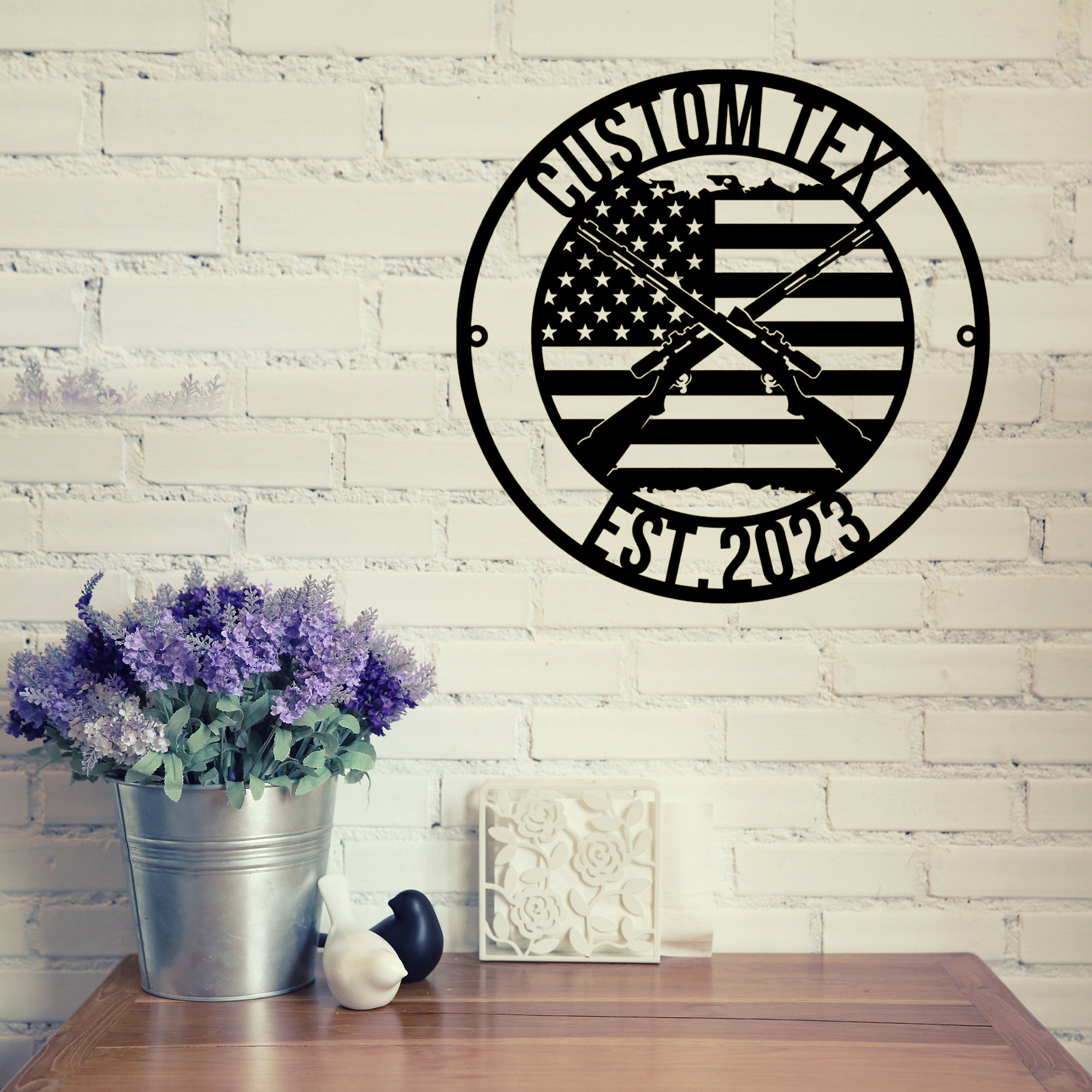 Custom Gun Metal Wall Signpersonalized Gun Metal Wall Artgun Etsy