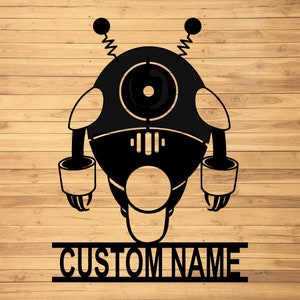 Custom Robot Metal Wall Signs-Personalized Robot Metal Wall Art-Robot Metal Wall Decor-Robot Name Signs-Robot Lover Gifts-Kid Room Decor