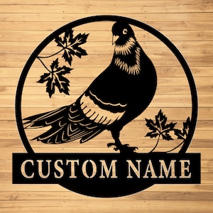 Custom Pigeon Metal Wall Sign-Personalized Pigeon Metal Art-Pigeon Metal Wall Decor-Pigeon Name Sign-Pigeon Led Signs-Custom Pigeon Sign