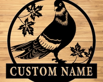 Custom Pigeon Metal Wall Sign-Personalized Pigeon Metal Art-Pigeon Metal Wall Decor-Pigeon Name Sign-Pigeon Led Signs-Custom Pigeon Sign